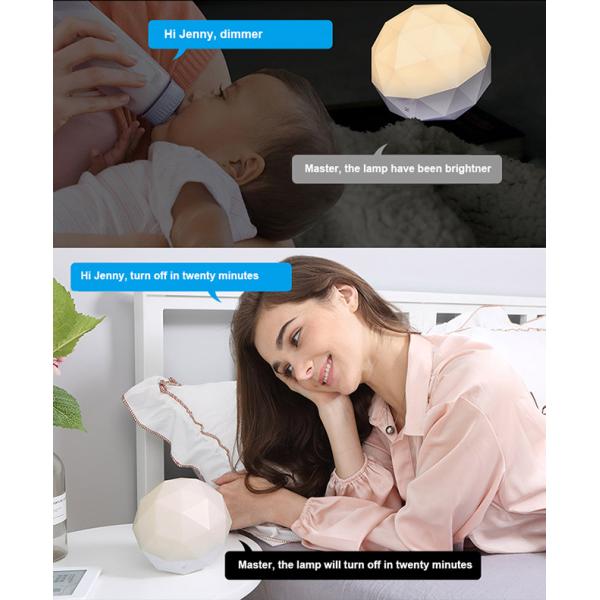 Childrens Night Light Voice Controlled Diamond Lamp With 1200mAh Rechargeable Battery