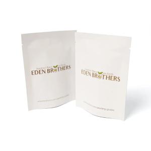 Wholesale High Quality Custom Printed 3 Side Seal Pouch Flat Custom Kraft White