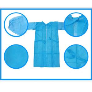 Cheap Polypropylene 35 gsm Medical Disposable Isolation Gown With Round Collar for sale