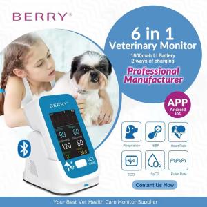 NIBP Spo2 And Heart Rate Veterinary Patient Monitor Medical Device For Vet