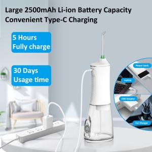 300ml IPX7 Waterproof Rechargeable Cordless Portable Water Flosser with 5