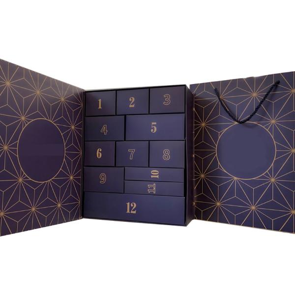 Custom Advent Calendar Packaging , Cosmetic Magnetic Cardboard Box With 24