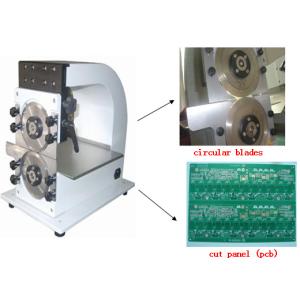 Pizza Wheel Motorized V-Cut LED PCB Depanel Machine With Two Round Blades