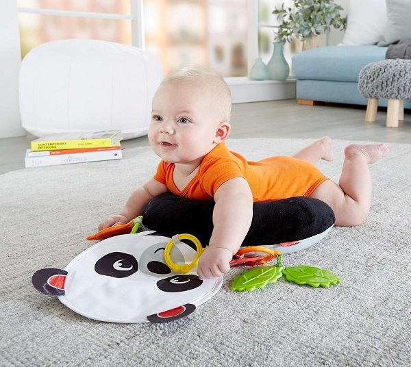 handcrafted Panda Tummy Time Pillow For Newborns Washable