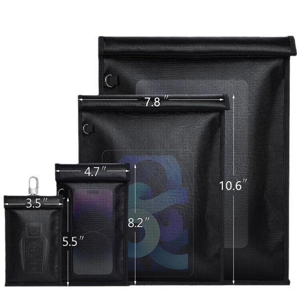 flame retardant rfid blocking emf protection faraday bag