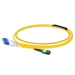 2m (7ft) MPO Female to 4 LC UPC Duplex OS2 9/125 Single Mode Fiber Breakout