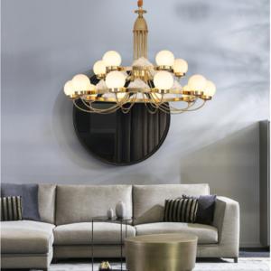 Iron Gold Milk White Glass Modern Hanging Pendant Lights G9 Light source