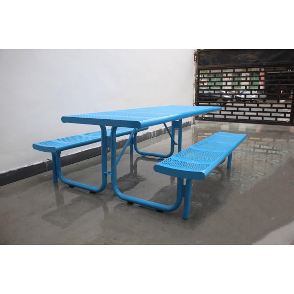 Quality Commercial Perforated Metal Picnic Tables Waterproof For Parks Streets wholesale