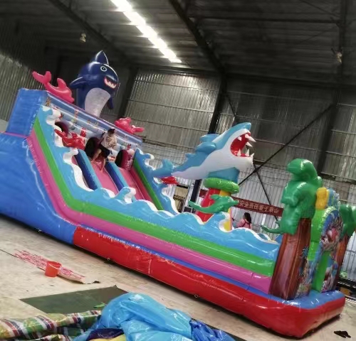 Jungle and Sharks Theme Unisex Inflatable Bounce Jumping Castle Games with Pool Online