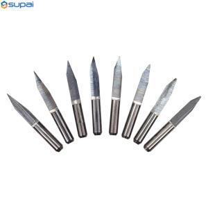 Solid Carbide V Cutter Engraving Tools Hardness Workpieces Machining with 2/4