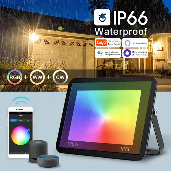 Quality App Controlle RGBTW 100W Waterproof Led Flood Light Compatible wholesale