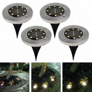 Yellow Solar Powered LED Ground Lights / Solar Powered Walkway Lights