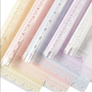 Flower Wrapping Paper With Lace Edge Glassine Paper In Customized Color For