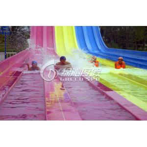 Giant Interactive Racing Fiberglass Water Slides with Multi Lane , Customized