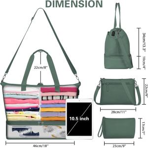 Expandable Carry On Tote Weekender Gym Duffle Custom With Shoe Compartment And