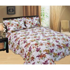 China Durable Country Style Printed Quilt Set Hand Wash Natural Cotton Fabrics on sale