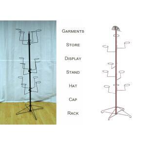 Multiple Ball Cap Display Rack / Metal Clothing Baseball Cap Display Stand