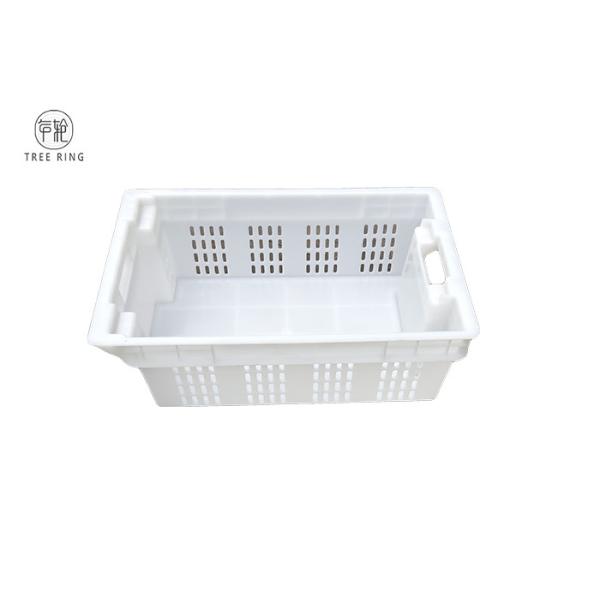 Mesh Wall And Solid Bottom Hygienic 180 Stack Nest Fishing Crate Totes For