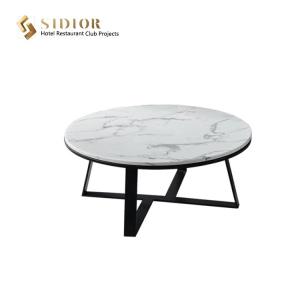 50cm Round Marble Movable Coffee Table