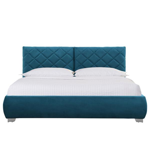 Optional Color Fabric-Crushed velvet Gas Lift Storage Full size Bed comfortable for sleep CE