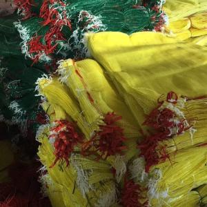 Plastic Tubular Lenom Mesh Net Bag Drawstring Packaging Orange Poly PP Woven