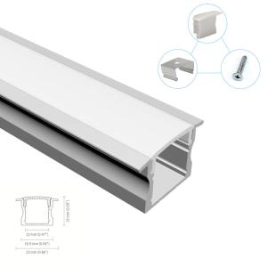 China Standard 2m 2.5m Recessed Aluminum LED Profile With PC Cover on sale