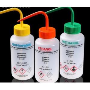 500ml Volume Chemical Prelabelled Bottle , LDPE IPA Wash Bottle Curved Mouth