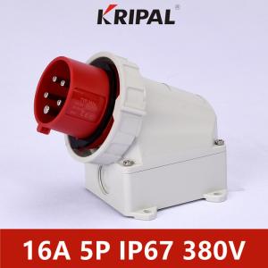 IEC 4 Pole IP67 380V 16A Industrial Wall Mounted Plug Waterproof