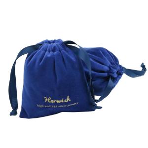 China Royal Blue 8x10cm Suede Jewelry Pouch , SGS Organza Drawstring Gift Bags on sale