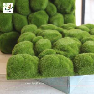 UVG factory direct sale decorative flocking foam artificial moss in green for