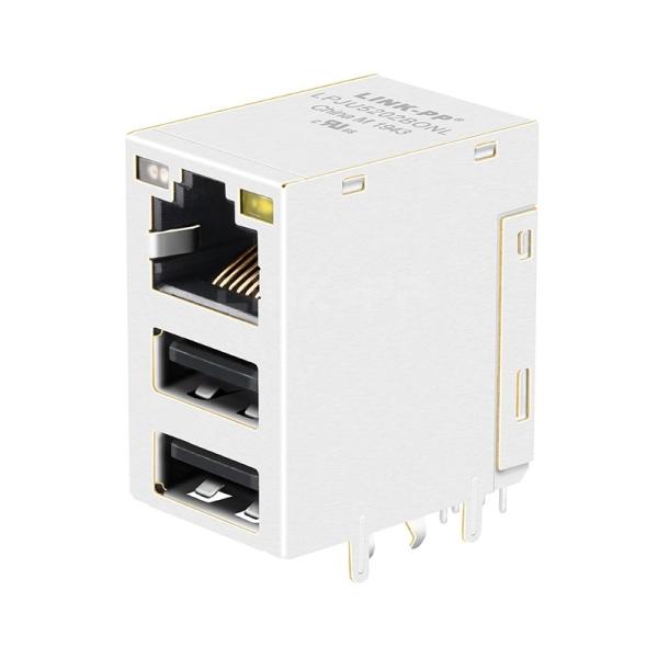 RU7-160F7G1F Compatible LINK-PP LPJU5202BONL RJ45 Mag jack With Dual USB 1000