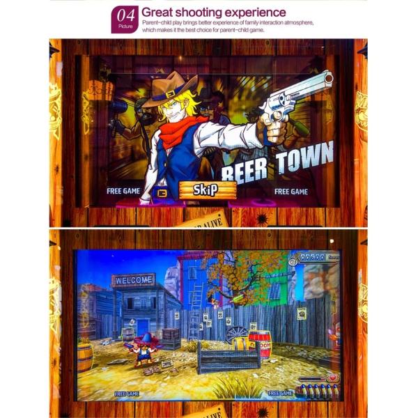 2 players Wild West cowboy shooting machine, gun shooting simulator video game