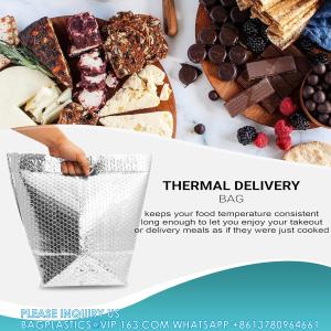 Insulated Foil Bag 8 X 8 X 8 Inch. Pack Insulated Shipping Bags For Food Handles