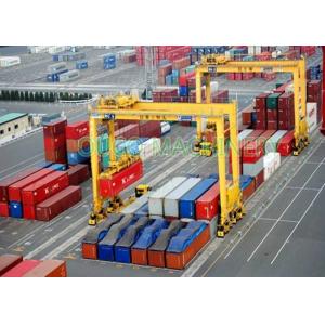 Custom Made Mobile Harbor Gantry Crane With Container Spreader , High Efficiency