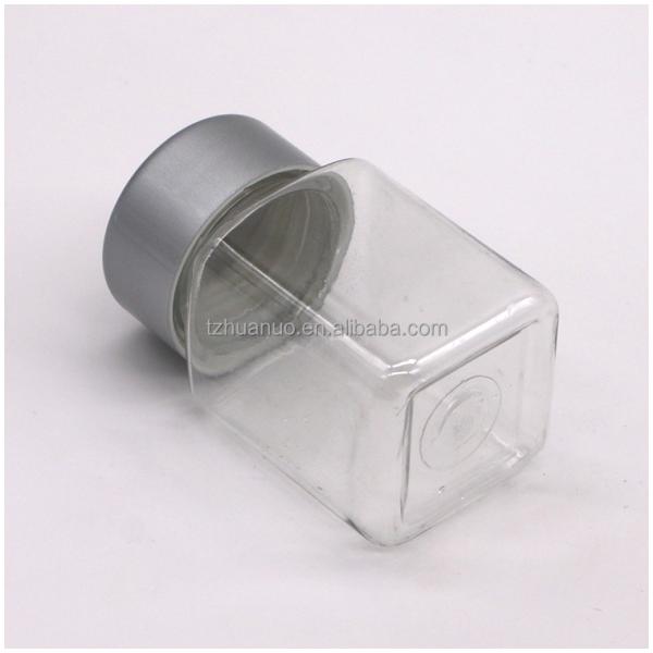 Clear Square Shape 30mL PET Plastic Bottle for Medicine Supplement Storage Supplement