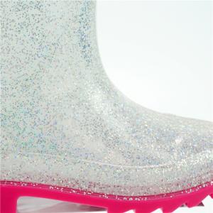 Mid Calf Short White Rain Boots With Handles 35EU