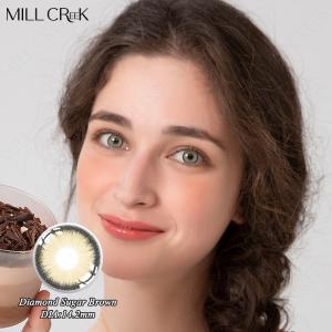 Custom Reusable Brown Colored Contacts Lenses Yearly For Blue Eyes
