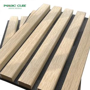 Customized Pattern Fireproof MDF Acoustic Wood Slat Panels with 13mm Edge to