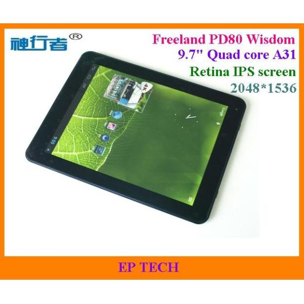Quality 9.7" Quad Core Tablet PC A31 CPU Freeland PD80 Wisdom Retina IPS screen 2048*1536 wholesale