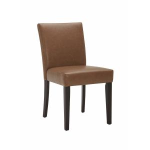 China Solid Back Leather Dining Room Chairs Faux Leather Upholstered Side Chair on sale