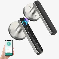 Intelligent Biometric Smart Code Door Lock TTLock App Semi Auto Handle Lock
