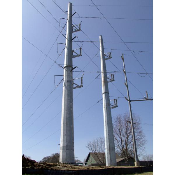 110KV Polygonal Pole , Galvanized Steel Pole For Electrical Power Distribution Line