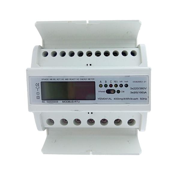 Quality Multi Rate Active 3 Tariff Din Rail Modbus Protocol 3 Phase Electricity Meter 3 * 230 / 400V 100A wholesale