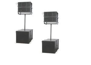 Cheap 8 inch High Output Dual Column Line Array Speaker Boxes With Sand Texture Paint for sale