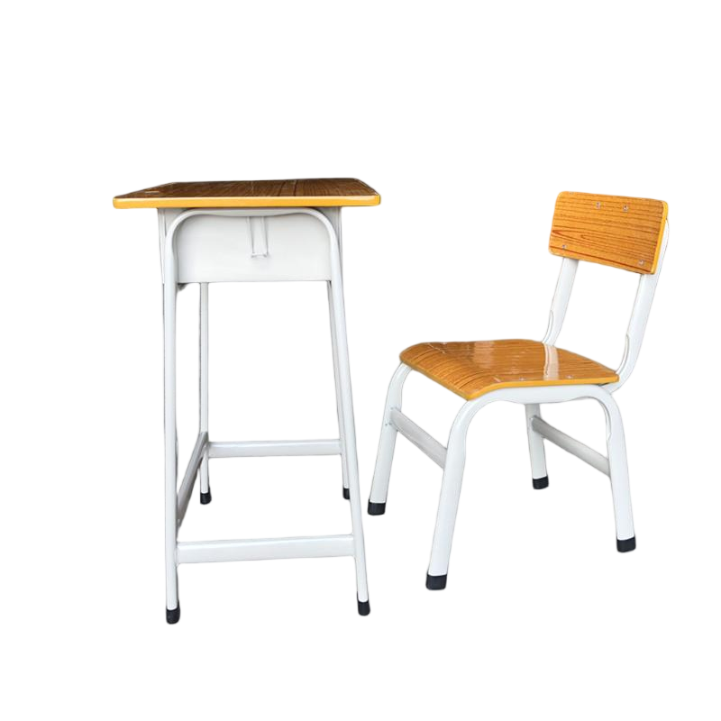 Cheap Wood Grain Student Desk And Chair Customized Classroom Table And Chairs Set for sale