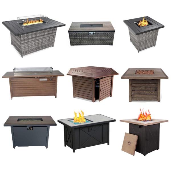 Customer Size Modern Outdoor Patio Portable Fireplace Table Top Gas Smokeless Fire Pit