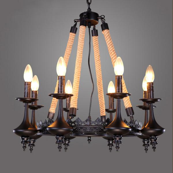 D7105 E27 Restaurant Dia 83cm / 103cm Vintage Rope Pendant Light