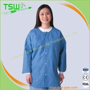 Breathable 75gsm M X 4XL Disposable Non Woven Lab Coat