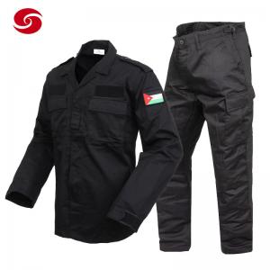 Cheap Long Sleeve Black Cotton Police Security Guard Uniform Shirt Suit for sale