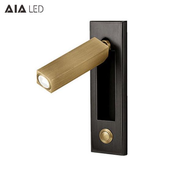 Adjustable recessed finished headboard wall light led bedside wall reading light/wall mounted reading wall light